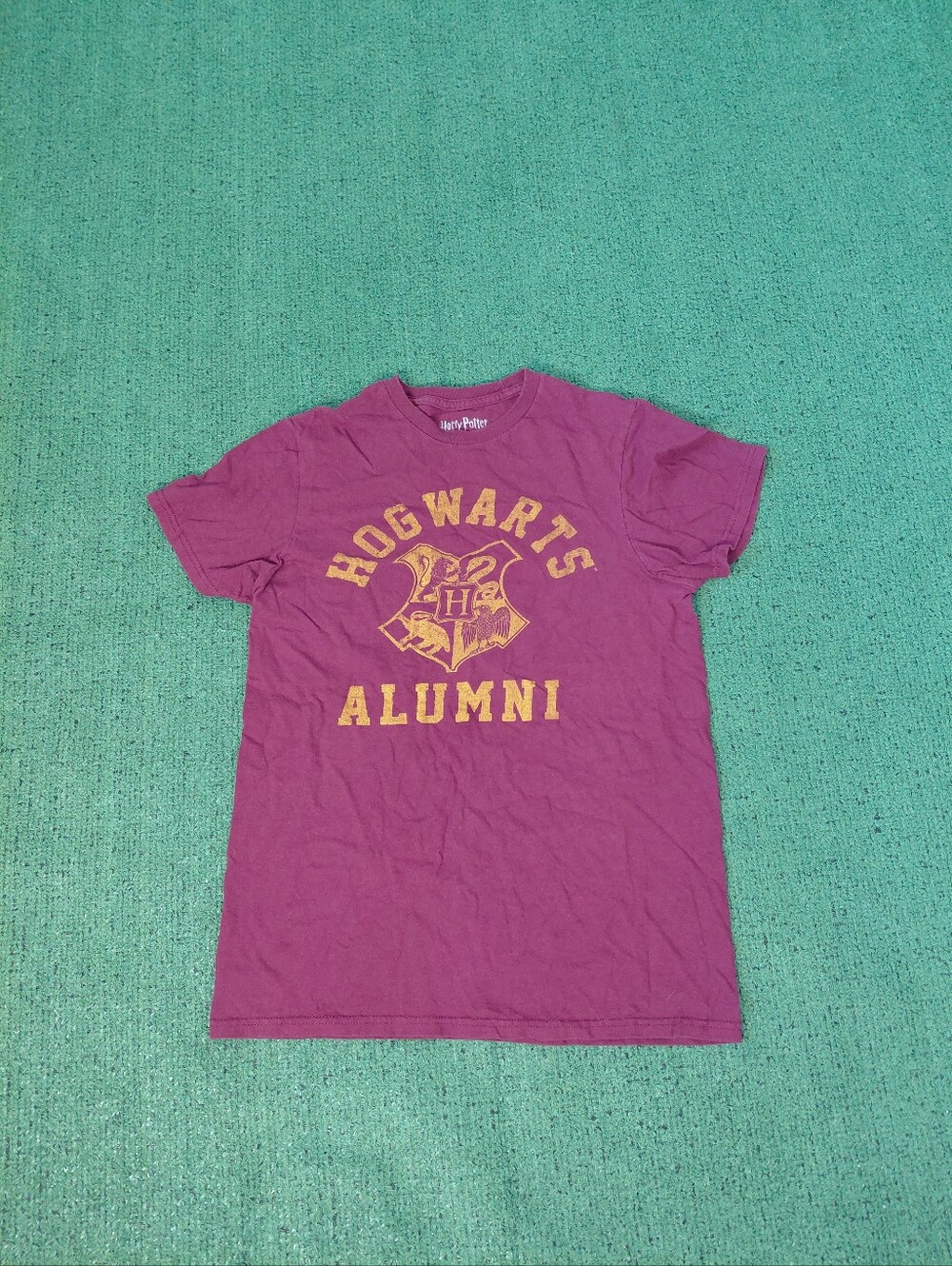 Womens Harry Potter Hogwarts Alumni Movie Series Fantasy Wizard Burgundy T Shirt